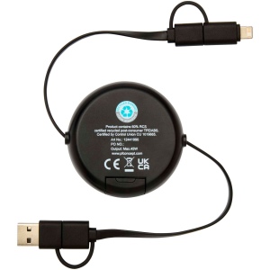Câble rétractable 5 en 1 Chechia de 100 cm en plastique recyclé pour la synchronisation des données et la charge rapide de 45 W 8