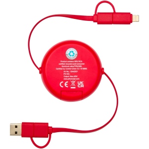 Câble rétractable 5 en 1 Alasia de 100 cm en plastique recyclé et aluminium pour la synchronisation des données et la charge rapide de 45 W 15
