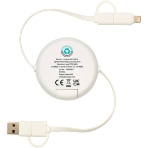Câble rétractable 5 en 1 Alasia de 100 cm en plastique recyclé et aluminium pour la synchronisation des données et la charge rapide de 45 W 17