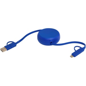 Câble rétractable 5 en 1 Alasia de 100 cm en plastique recyclé et aluminium pour la synchronisation des données et la charge rapide de 45 W 20