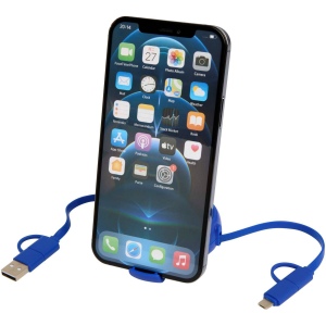Câble rétractable 5 en 1 Alasia de 100 cm en plastique recyclé et aluminium pour la synchronisation des données et la charge rapide de 45 W 24