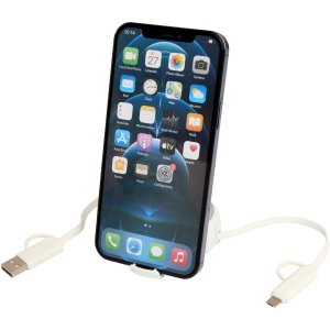Câble rétractable 5 en 1 Alasia de 100 cm en plastique recyclé et aluminium pour la synchronisation des données et la charge rapide de 45 W 25