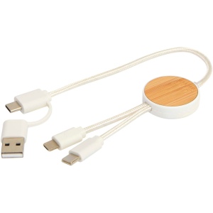 Câble 5 en 1 Chechia en plastique recyclé de 30 cm pour la synchronisation des données et la charge rapide de 27 W avec détails en bambou 13