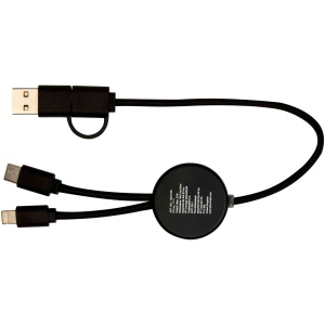 Câble 5 en 1 Chechia en plastique recyclé de 30 cm pour la synchronisation des données et la charge rapide de 27 W avec détails en bambou 8