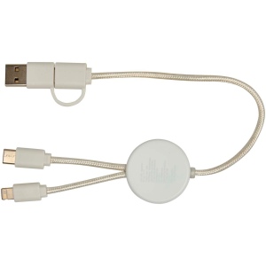 Câble 5 en 1 Chechia en plastique recyclé de 30 cm pour la synchronisation des données et la charge rapide de 27 W avec détails en bambou 9
