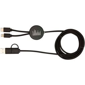 Câble 5 en 1 Chechia en plastique recyclé de 150 cm pour la synchronisation des données et la charge rapide de 27 W avec détails en bambou 8
