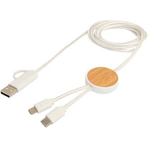 Câble 5 en 1 Chechia en plastique recyclé de 150 cm pour la synchronisation des données et la charge rapide de 27 W avec détails en bambou 11