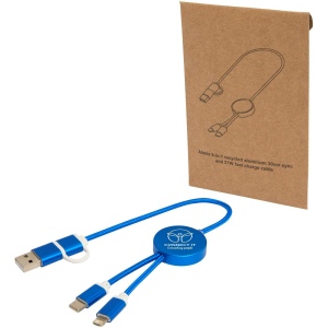 Câble 5 en 1 Alasia en aluminium et plastique recyclés de 30 cm pour la synchronisation des données et la charge rapide de 27 W 12