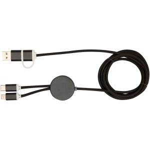 Câble 5 en 1 Alasia en aluminium et plastique recyclés de 150 cm pour la synchronisation des données et la charge rapide de 27 W 6