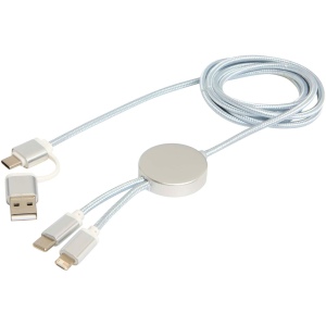 Câble 5 en 1 Alasia en aluminium et plastique recyclés de 150 cm pour la synchronisation des données et la charge rapide de 27 W 25