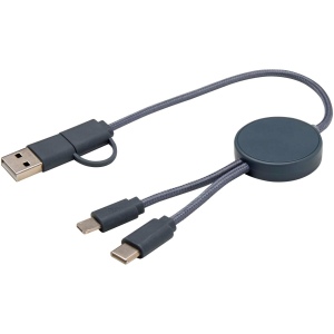 Câble 5 en 1 Citala en plastique recyclé de 30 cm pour la synchronisation des données et la charge rapide de 27 W 25