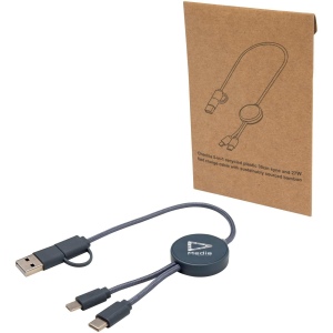 Câble 5 en 1 Citala en plastique recyclé de 30 cm pour la synchronisation des données et la charge rapide de 27 W 15
