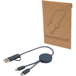 Câble 5 en 1 Citala en plastique recyclé de 30 cm pour la synchronisation des données et la charge rapide de 27 W 5