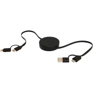 Câble rétractable 5 en 1 Citala en plastique recyclé de 90 cm pour la synchronisation des données et la charge rapide de 40 W 12