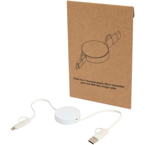 Câble rétractable 5 en 1 Citala en plastique recyclé de 90 cm pour la synchronisation des données et la charge rapide de 40 W 3