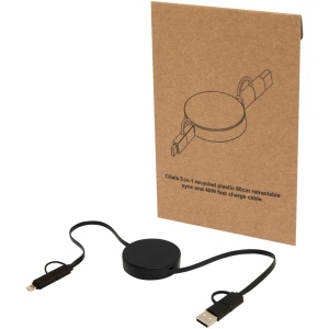 Câble rétractable 5 en 1 Citala en plastique recyclé de 90 cm pour la synchronisation des données et la charge rapide de 40 W 2