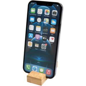 Support de téléphone en bambou Bosona avec porte-clés 6