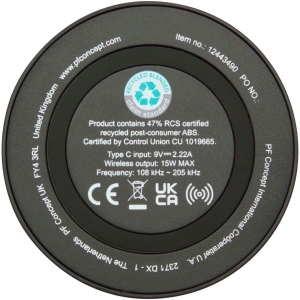 Tapis de charge sans fil Freal de 15 W en plastique recyclé 8