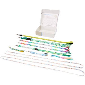 Boîte d'échantillons de lanyards avec impression par sublimation 3