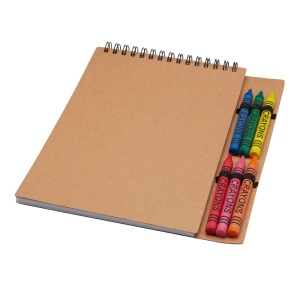 Carnet de notes à spirales Doodle A5 à couverture souple et set de crayons gras 2