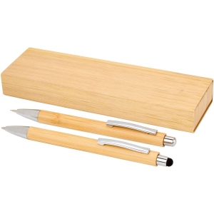 Set stylo bille et porte-mine Oblys en bambou (encre noire) 2