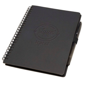 Carnet A5 à couverture souple réutilisable et parure de stylos Slate (encre noire) 8