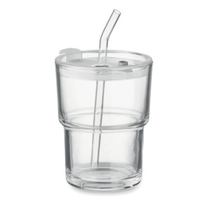 Gobelet en verre avec paille 400ml SIP