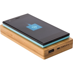 Power bank en bambou, 6 000mAh Walter 4