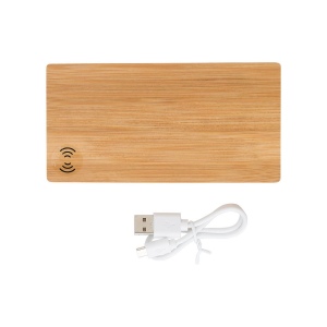 Power bank en bambou, 6 000mAh Walter 2