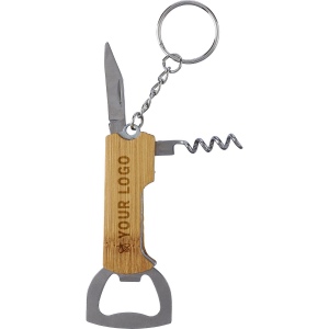 Porte-clés décapsuleur en bambou Stuart 10