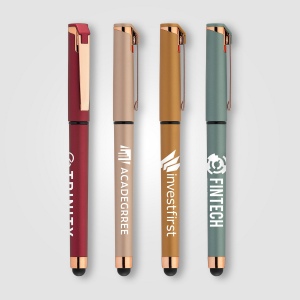 Islander Softy Rose Gold Designer Stylo à gel métallique avec stylet (+Sérigraphie) 6