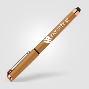 Islander Softy Rose Gold Designer Stylo à gel métallique avec stylet (+Sérigraphie) 5