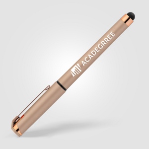 Islander Softy Rose Gold Designer Stylo à gel métallique avec stylet (+Sérigraphie)