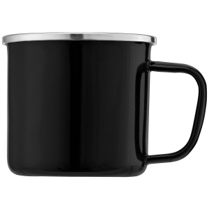 Wyoming - 385 ml Mug de camping émaillé avec bord en acier inoxydable (+Sérigraphie) 5