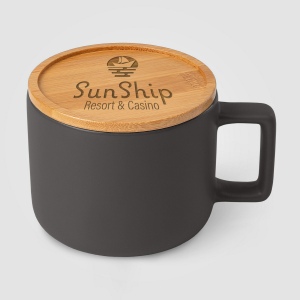 Café Virtuoso - 355 ml Tasse en céramique avec couvercle en bambou (+Sérigraphie) 10