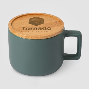 Café Virtuoso - 355 ml Tasse en céramique avec couvercle en bambou (+Sérigraphie) 13