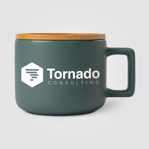 Café Virtuoso - 355 ml Tasse en céramique avec couvercle en bambou (+Sérigraphie) 4
