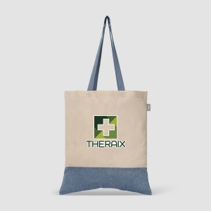 Quebec - Sac fourre-tout en coton recyclé bicolore 140 gsm (+Sérigraphie) 12