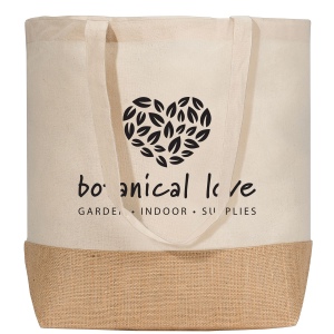 Rio™ Shopper Tote Bag - en 140 gsm de Coton Recyclé et Fibre de Jute Naturelle (+Sérigraphie) 2