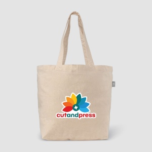 Sac fourre-tout en coton recyclé Budget Shopper 140 gsm (+Sérigraphie) 4