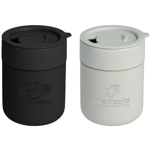 Obsidian - Mug en Céramique et Silicone Mat de 295 ml avec Couvercle (+Laser)