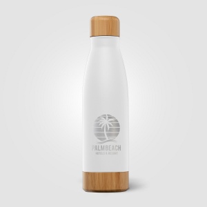 Ibiza Bamboo - 650 ml Bouteille en acier inoxydable à double paroi (+Sérigraphie) 21