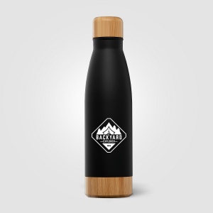 Ibiza Bamboo - 650 ml Bouteille en acier inoxydable à double paroi (+Sérigraphie) 10