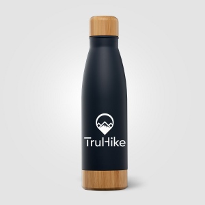 Ibiza Bamboo - 650 ml Bouteille en acier inoxydable à double paroi (+Sérigraphie) 14