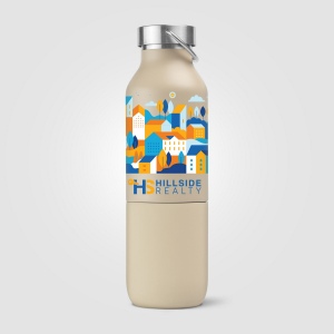 Freya Duo - 2-en-1 Bouteille en acier inoxydable recyclé à double paroi de 590 ml et gobelet de 325  (+Sérigraphie) 2