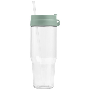 Gobelet Polar en verre recyclé à deux tons avec paille - 1 L (+Sérigraphie) 8