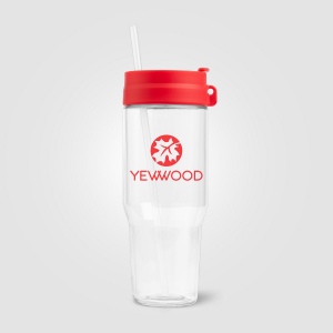 Gobelet Polar en verre recyclé à deux tons avec paille - 1 L (+Sérigraphie) 4