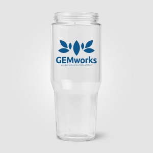 Gobelet Polar en verre recyclé à deux tons avec paille - 1 L (+Sérigraphie) 6