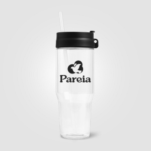 Gobelet Polar en verre recyclé à deux tons avec paille - 1 L (+Sérigraphie) 2
