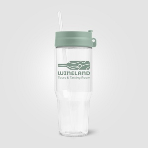 Gobelet Polar en verre recyclé à deux tons avec paille - 1 L (+Sérigraphie) 3